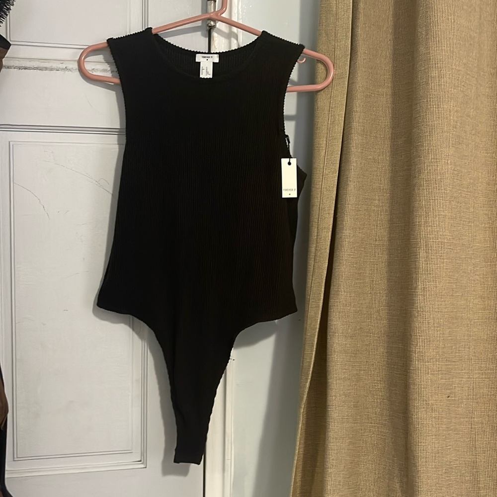 BRAND NEW Forever 21 Black Sleeveless High-Leg Lingerie Bodysuit size XL